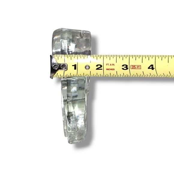 Pair Of Vintage Wiesenthal Hutte Glacier Ice Textured Glass Angel Candle Holders - Picture 8 of 9